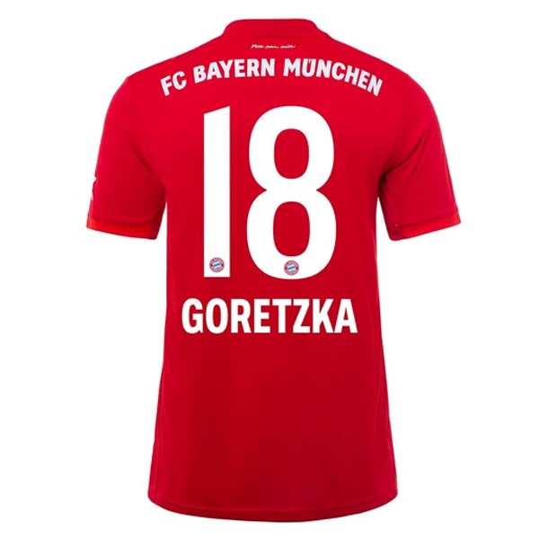 Trikot Bayern München NO.18 Goretzka Heim 2019-20 Rote Fussballtrikots Günstig